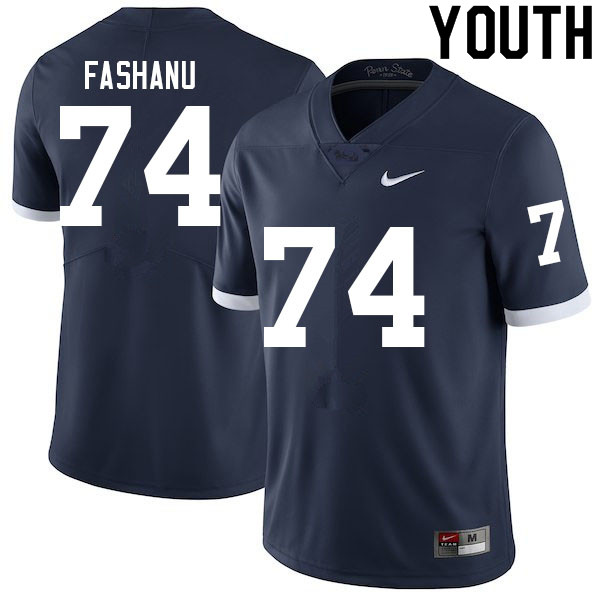NCAA Nike Youth Penn State Nittany Lions Olumuyiwa Fashanu #74 College Football Authentic Navy Stitched Jersey VXG6598LK